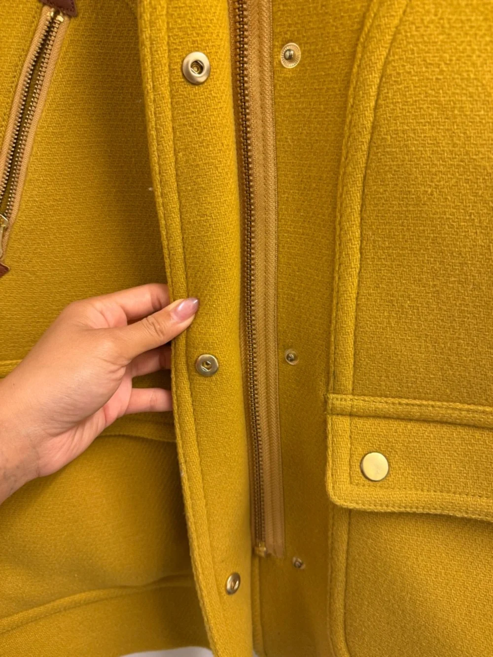 J. Crew Chateau Parka in Italian Stadium-cloth Wool / Vintage Chartreuse - Picture 6 of 6